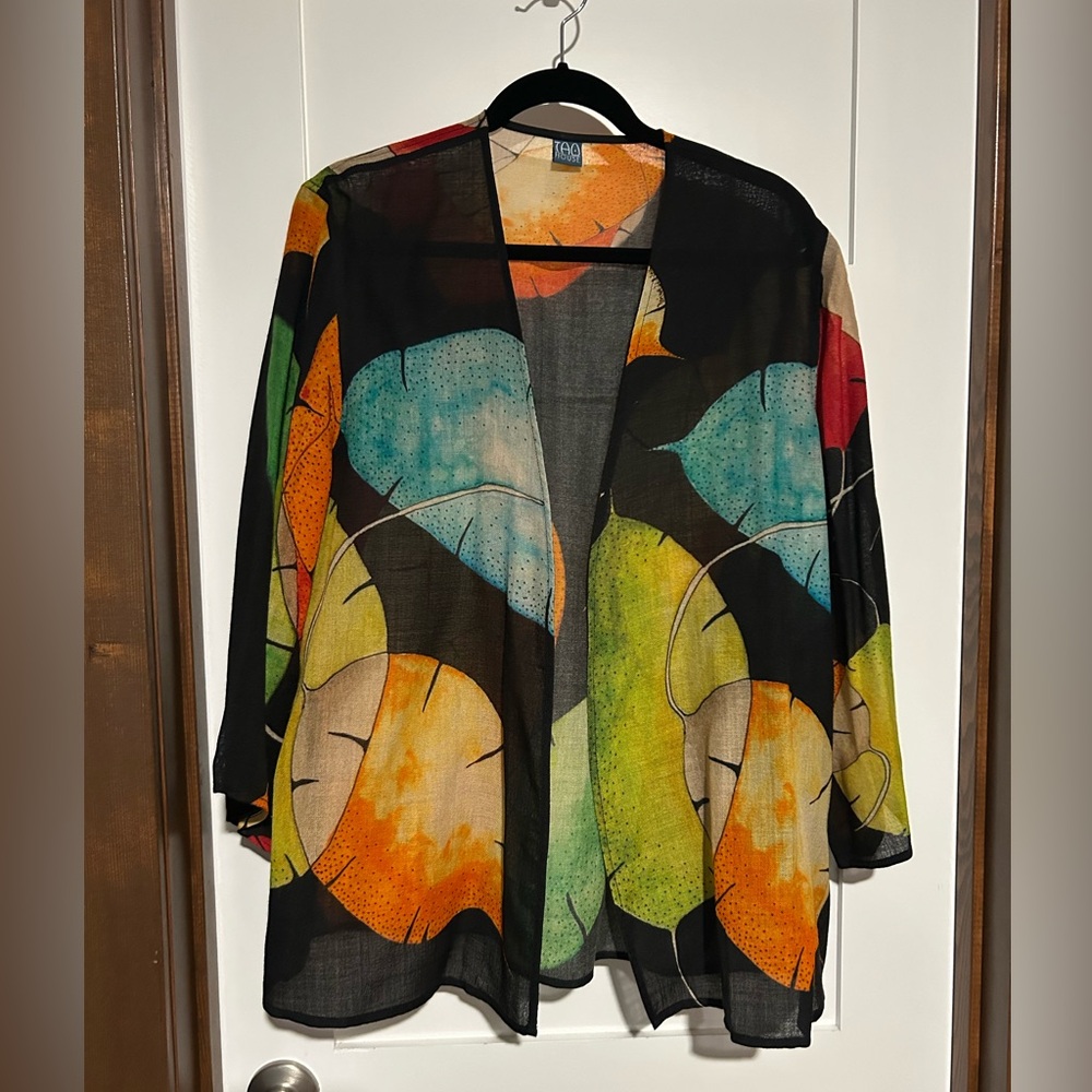 Tao House Leafy Layer Wool Jacket / Duster / Kimono Size L/XL